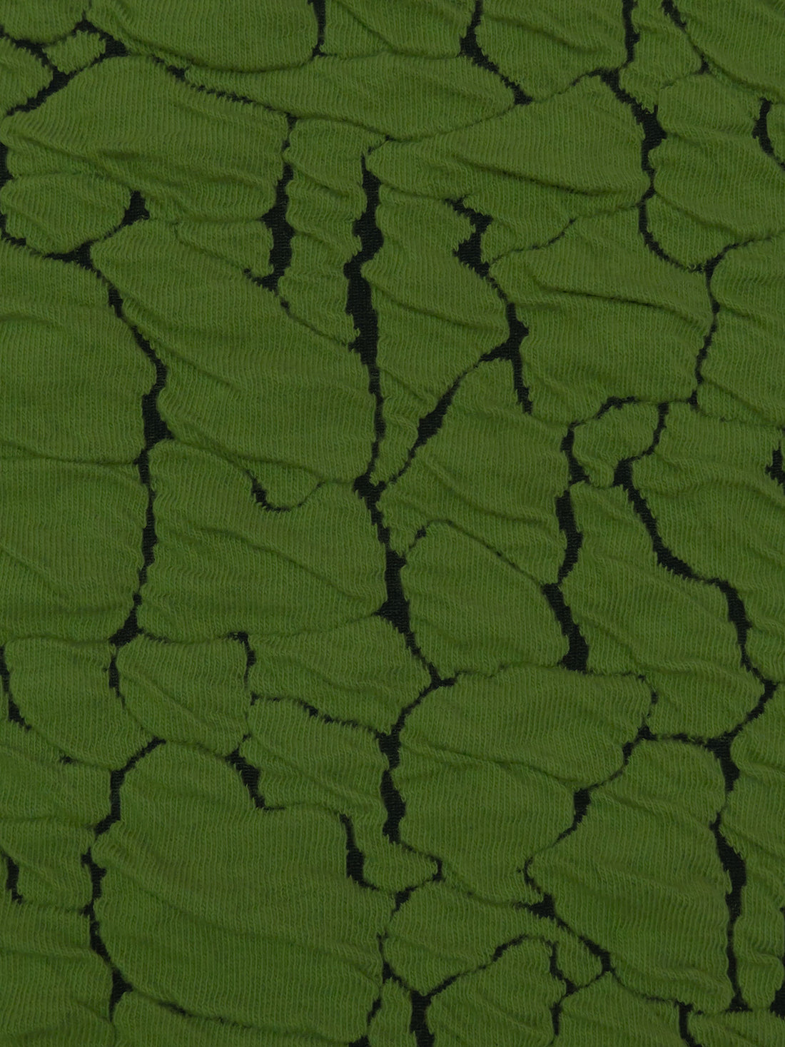 Dark Moss Green/Black Polyester/Rayon/Lycra Abstract Crackle Weave Jacquard Double Knit 55W