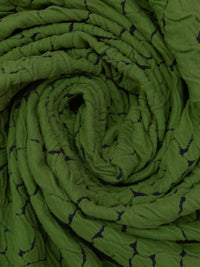 Dark Moss Green/Black Polyester/Rayon/Lycra Abstract Crackle Weave Jacquard Double Knit 55W