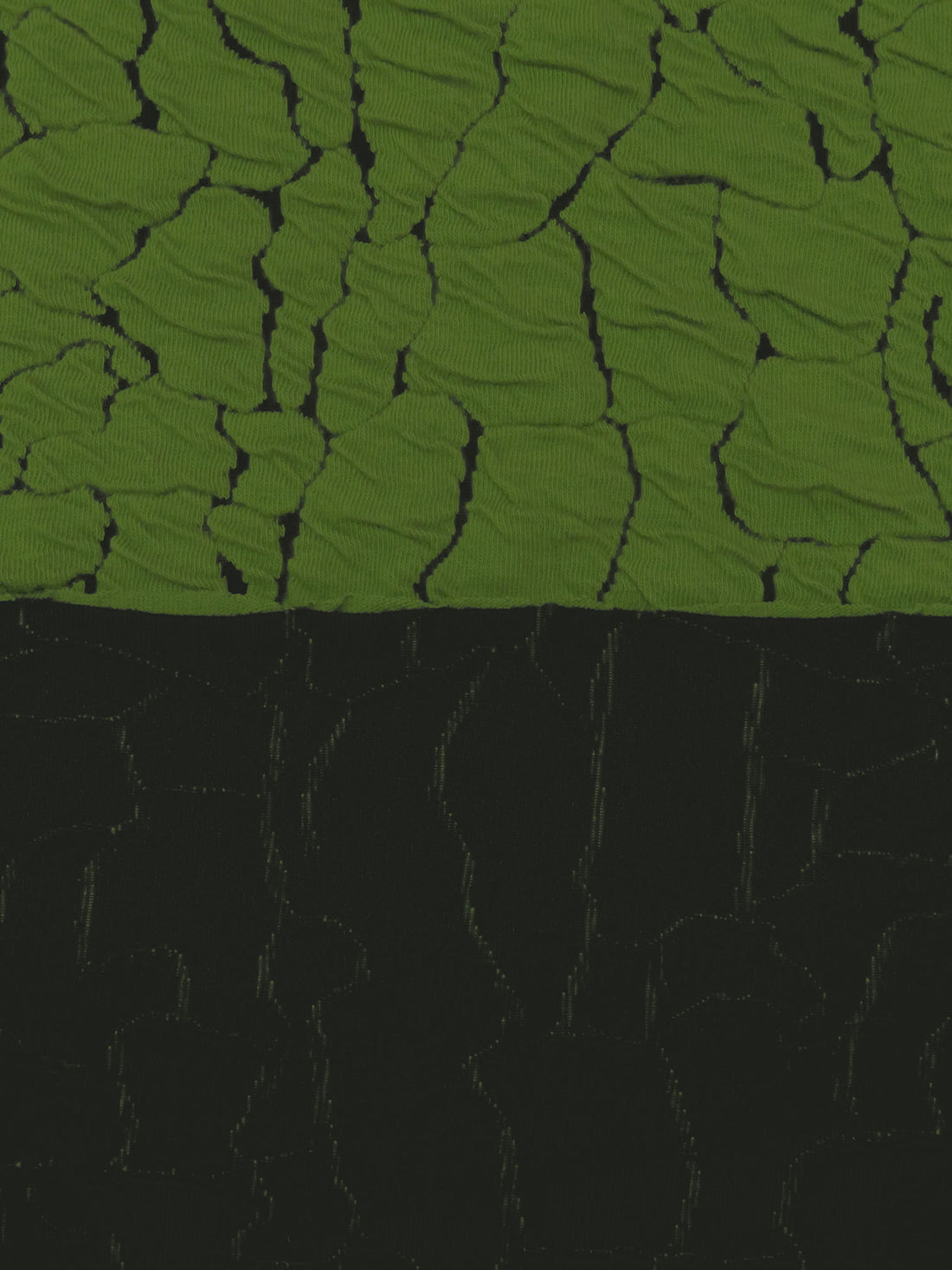 Dark Moss Green/Black Polyester/Rayon/Lycra Abstract Crackle Weave Jacquard Double Knit 55W