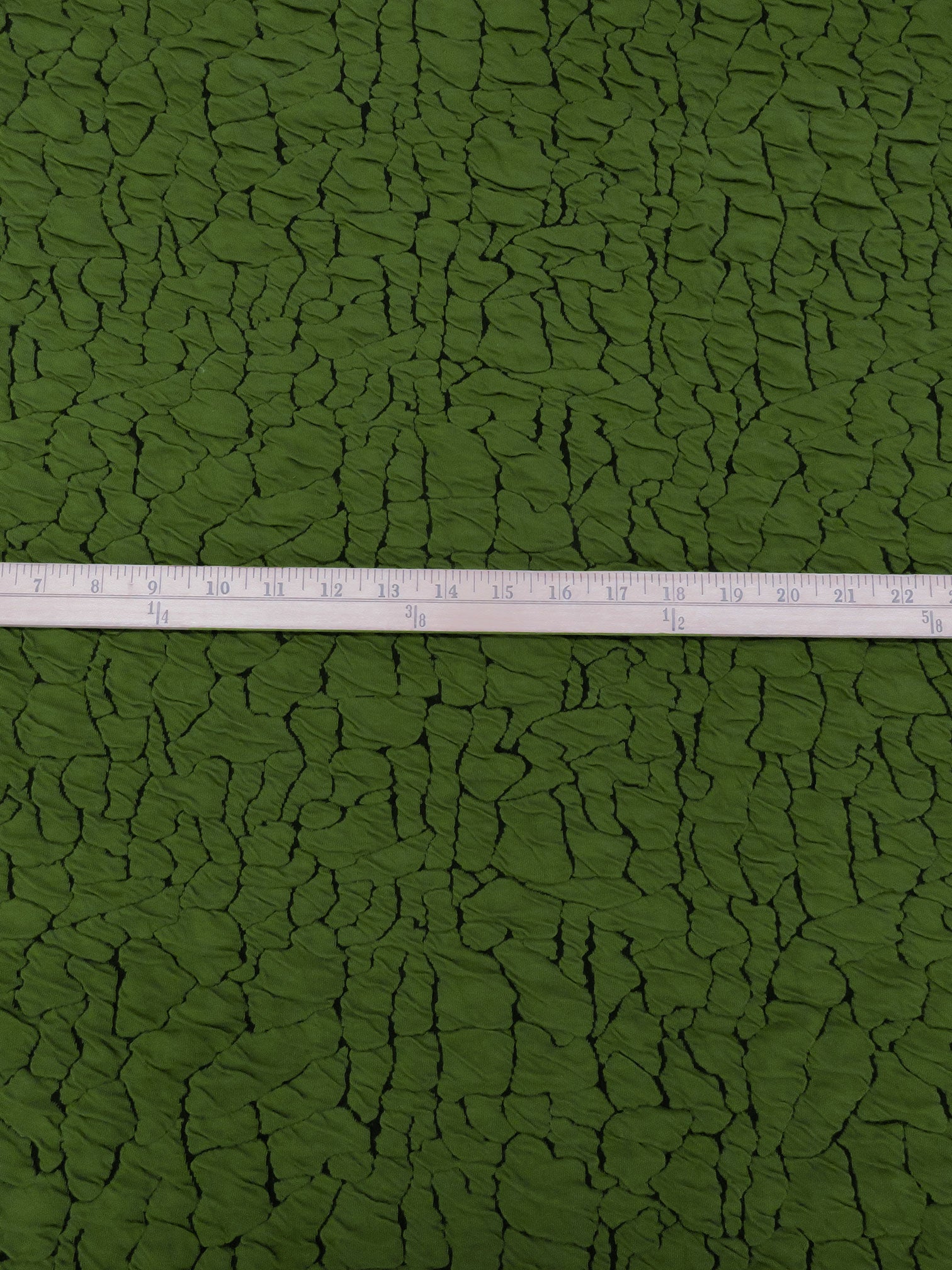 Dark Moss Green/Black Polyester/Rayon/Lycra Abstract Crackle Weave