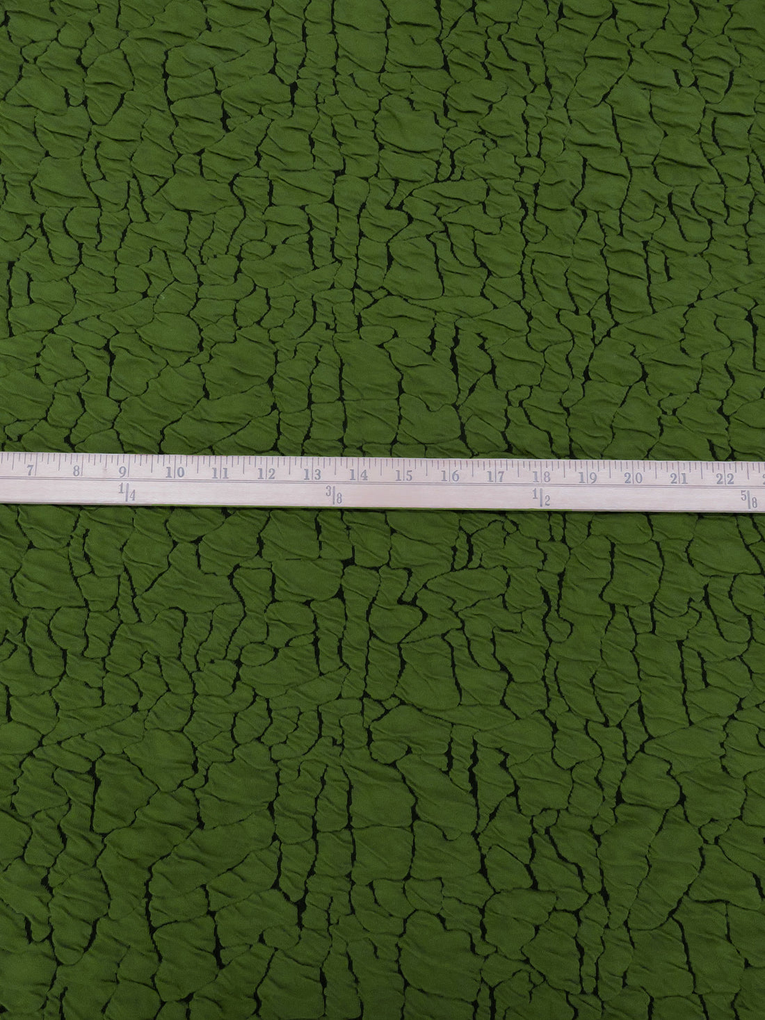 Dark Moss Green/Black Polyester/Rayon/Lycra Abstract Crackle Weave Jacquard Double Knit 55W