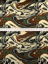 Army Green/Matte Black/Wheat/Multi Nylon/Lycra Marbled Print Activewear Knit - LA Designer - 58W