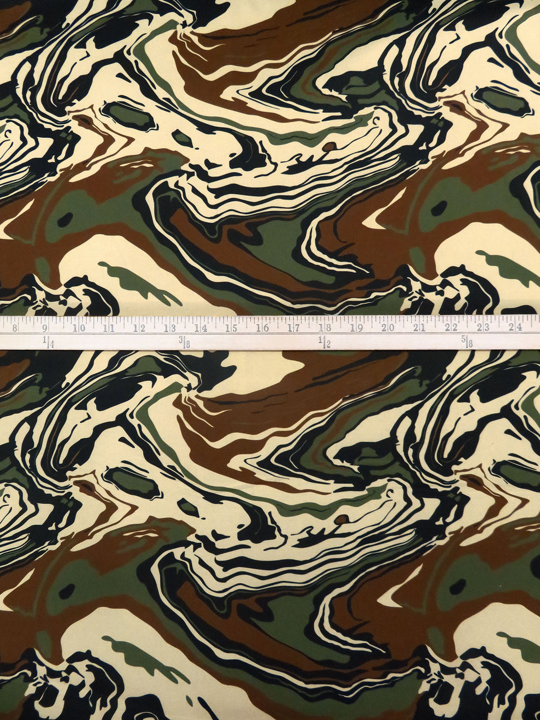 Army Green/Matte Black/Wheat/Multi Nylon/Lycra Marbled Print Activewear Knit - LA Designer - 58W