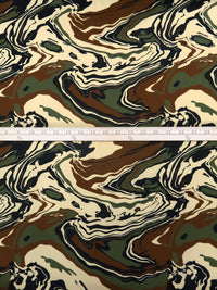 Army Green/Matte Black/Wheat/Multi Nylon/Lycra Marbled Print Activewear Knit - LA Designer - 58W