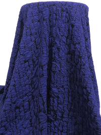 Blueberry/Black Polyester/Rayon/Lycra Abstract Crackle Weave Jacquard Double Knit 62W