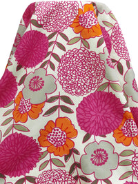 Bone/Mulberry Pink/Squash Orange/Multi 100% Cotton Large Abstract Floral Stem Print Duck Canvas 54W