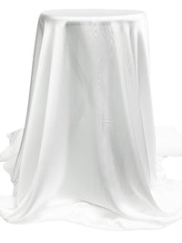 White 100% Polyester Charmeuse - U.S. Designer - 50W