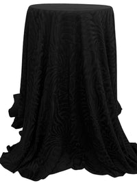 Black Polyester/Lycra Abstract Floral Weave Jacquard Double Knit 46W