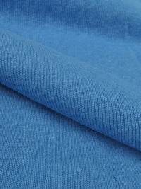 Steel Blue Cotton/Polyester Fine Rib Knit 62W