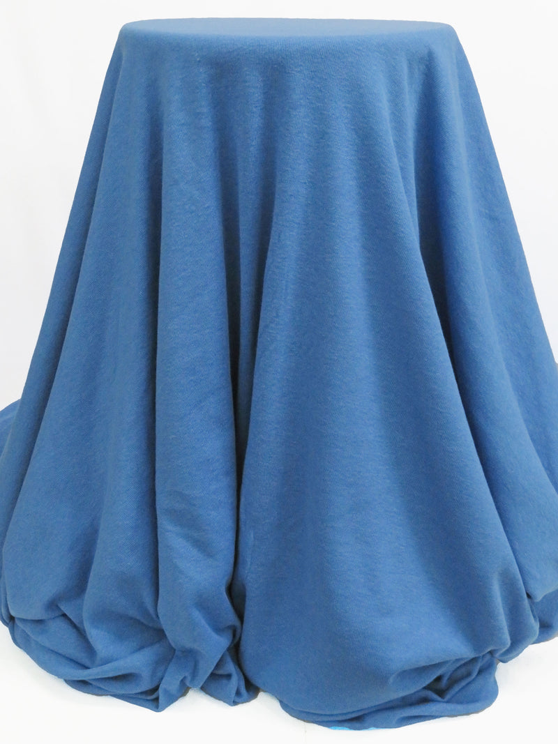 Steel Blue Cotton/Polyester Fine Rib Knit 62W