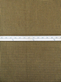 Washed-Out Goldenrod/Black/Dark Lava 100% Cotton Small Houndstooth Suiting - NY Designer - 44W