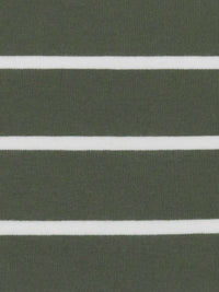 Rifle Green/White Organic Cotton/Lycra Horizontal Stripe Jersey Knit - BedHead - 68W