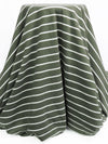 Rifle Green/White Organic Cotton/Lycra Horizontal Stripe Jersey Knit - BedHead - 68W