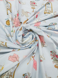 Soft Misty Blue/Ballet Pink/Goldenrod/Multi Organic Cotton/Lycra Pampered Hotel Dogs Print - BedHead - 58W