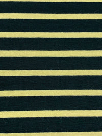 Black/Muted Straw Rayon/Lycra Horizontal Stripe Weave Jersey Knit - Spirit House - 58W