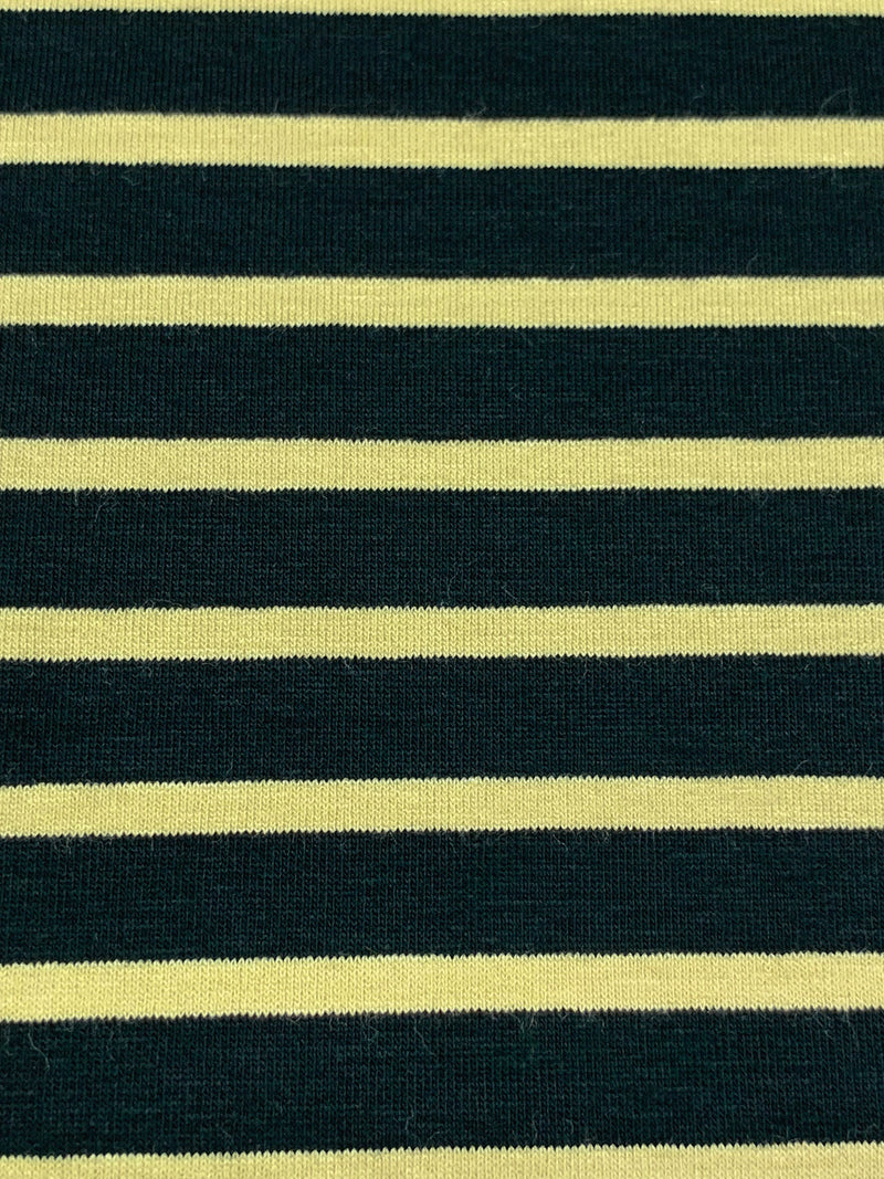Black/Muted Straw Rayon/Lycra Horizontal Stripe Weave Jersey Knit - Spirit House - 58W
