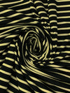 Black/Muted Straw Rayon/Lycra Horizontal Stripe Weave Jersey Knit - Spirit House - 58W