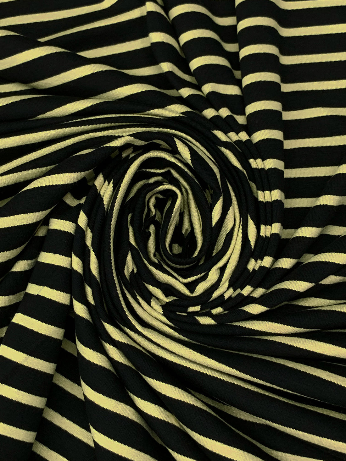 Black/Muted Straw Rayon/Lycra Horizontal Stripe Weave Jersey Knit - Spirit House - 58W