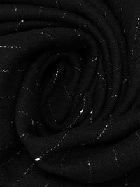 Black/White Wool/Nylon Vertical Pinstripe Weave Suiting - NY Designer - 60W