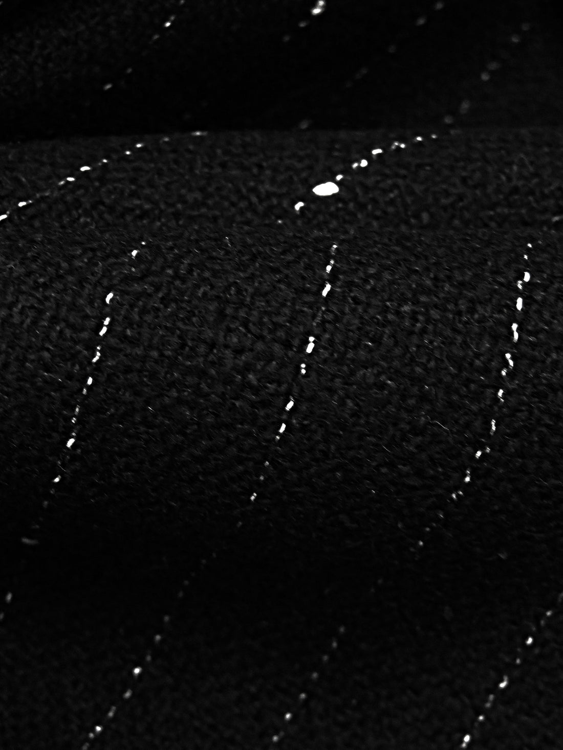 Black/White Wool/Nylon Vertical Pinstripe Weave Suiting - NY Designer - 60W
