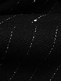 Black/White Wool/Nylon Vertical Pinstripe Weave Suiting - NY Designer - 60W