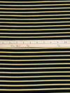 Black/Muted Straw Rayon/Lycra Horizontal Stripe Weave Jersey Knit - Spirit House - 58W