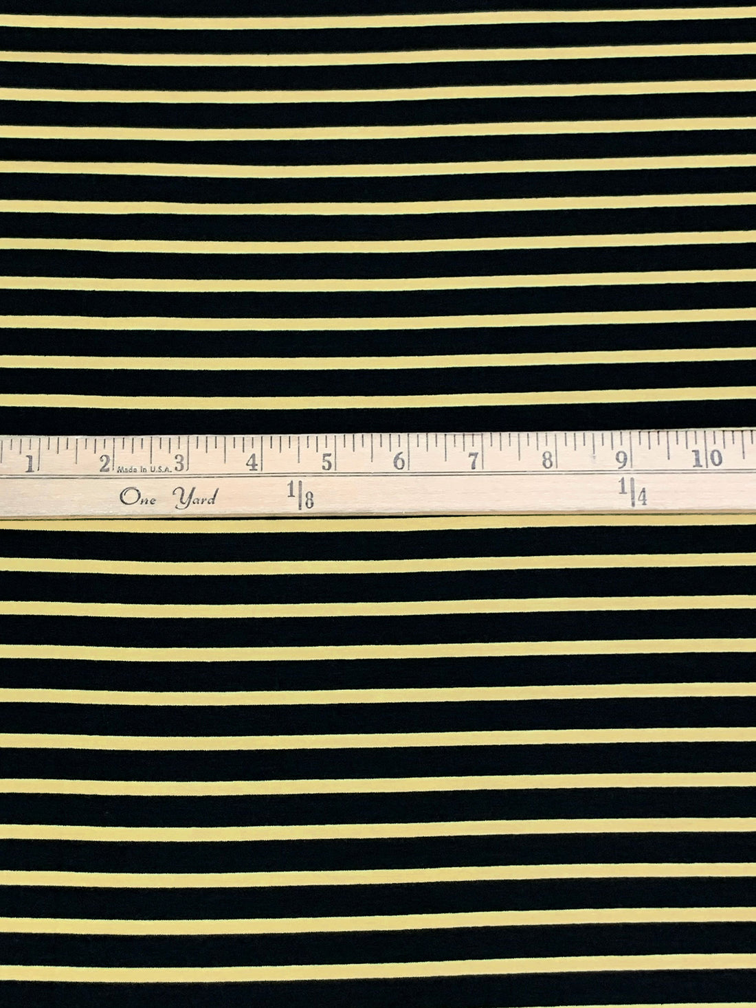 Black/Muted Straw Rayon/Lycra Horizontal Stripe Weave Jersey Knit - Spirit House - 58W