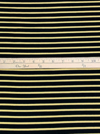 Black/Muted Straw Rayon/Lycra Horizontal Stripe Weave Jersey Knit - Spirit House - 58W