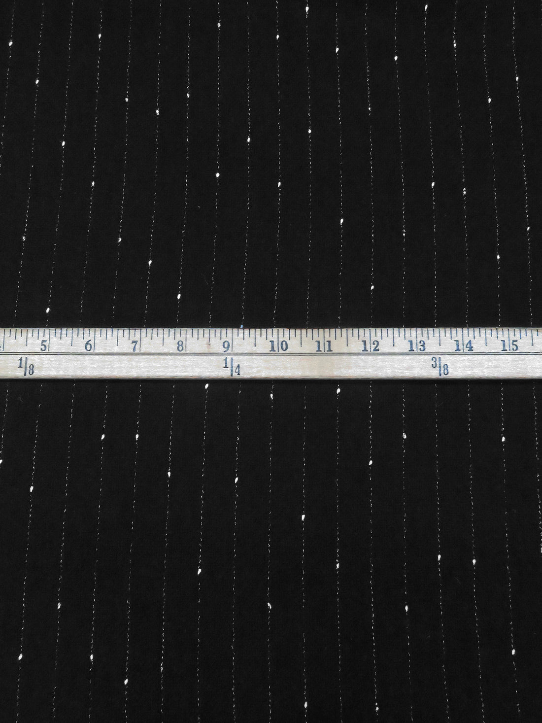 Black/White Wool/Nylon Vertical Pinstripe Weave Suiting - NY Designer - 60W