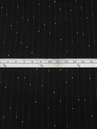 Black/White Wool/Nylon Vertical Pinstripe Weave Suiting - NY Designer - 60W
