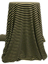 Black/Muted Straw Rayon/Lycra Horizontal Stripe Weave Jersey Knit - Spirit House - 58W