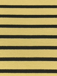 Sunlit Flax/Black Rayon/Lycra Horizontal Stripe Weave Jersey Knit - Spirit House - 58W