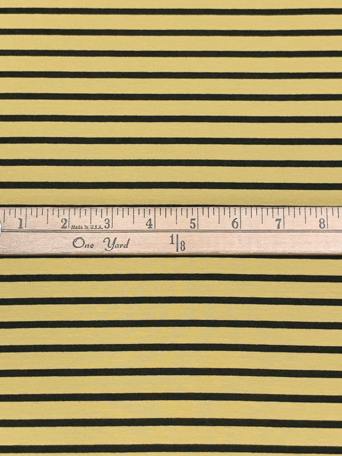 Sunlit Flax/Black Rayon/Lycra Horizontal Stripe Weave Jersey Knit - Spirit House - 58W