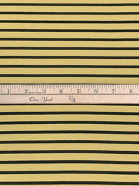 Sunlit Flax/Black Rayon/Lycra Horizontal Stripe Weave Jersey Knit - Spirit House - 58W