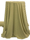 Sunlit Flax/Black Rayon/Lycra Horizontal Stripe Weave Jersey Knit - Spirit House - 58W