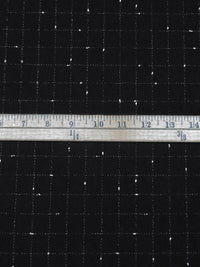 Black/White 100% Wool Windowpane Double-Faced Weave Suiting - NY Designer - 60W