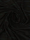 Black/Deep Sea Blue Rayon/Lycra Horizontal Stripe Weave Jersey Knit - Spirit House - 58W