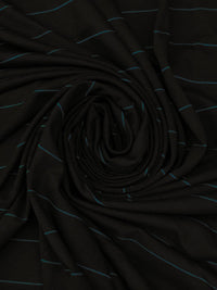 Black/Deep Sea Blue Rayon/Lycra Horizontal Stripe Weave Jersey Knit - Spirit House - 58W