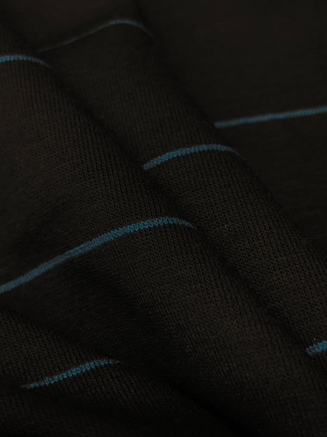 Black/Deep Sea Blue Rayon/Lycra Horizontal Stripe Weave Jersey Knit - Spirit House - 58W