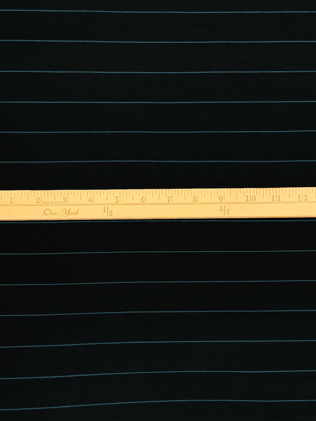 Black/Deep Sea Blue Rayon/Lycra Horizontal Stripe Weave Jersey Knit - Spirit House - 58W