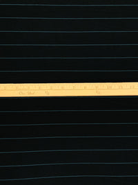 Black/Deep Sea Blue Rayon/Lycra Horizontal Stripe Weave Jersey Knit - Spirit House - 58W