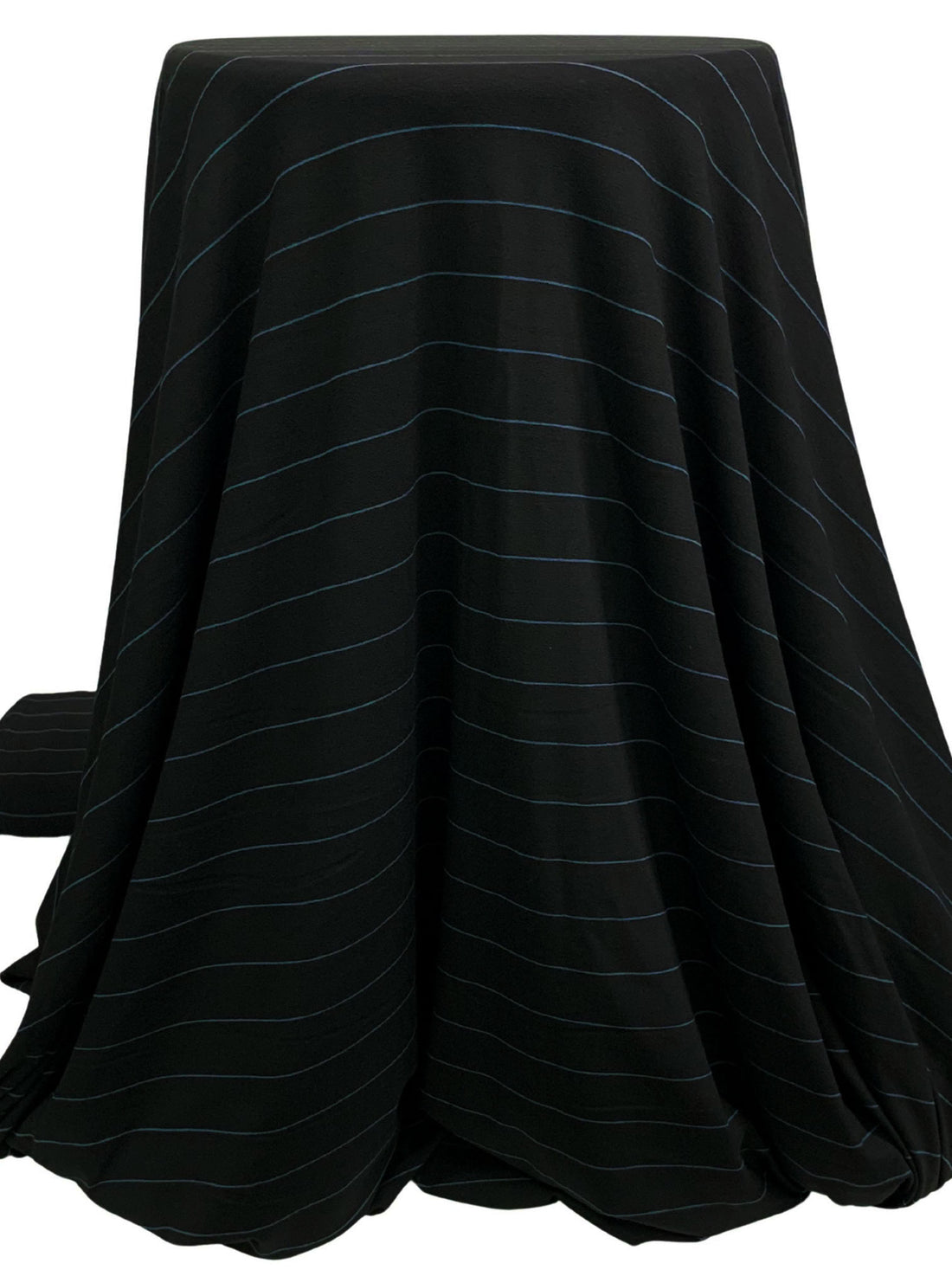Black/Deep Sea Blue Rayon/Lycra Horizontal Stripe Weave Jersey Knit - Spirit House - 58W