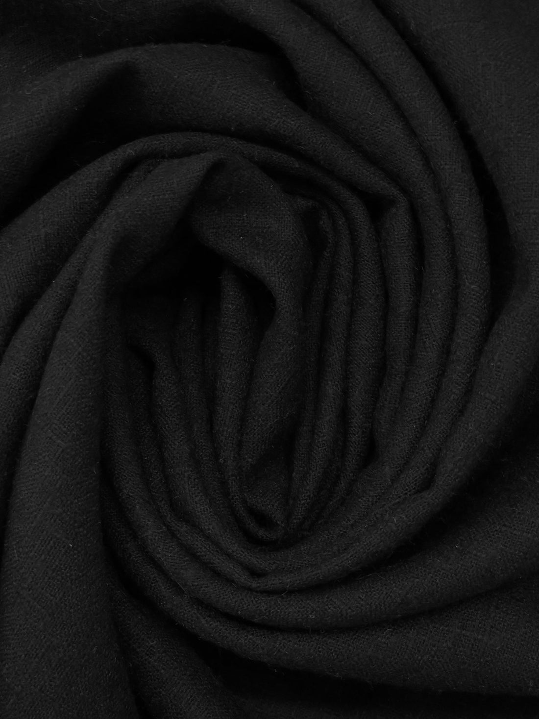 Jet Black 100% Wool Crosshatch Weave Suiting - NY Designer - 57W