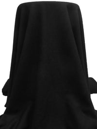 Jet Black 100% Wool Crosshatch Weave Suiting - NY Designer - 57W