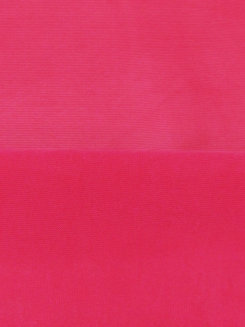 Neon French Raspberry Pink Polyester/Lycra Faux Leather-Look Knit - NY Designer - 58W