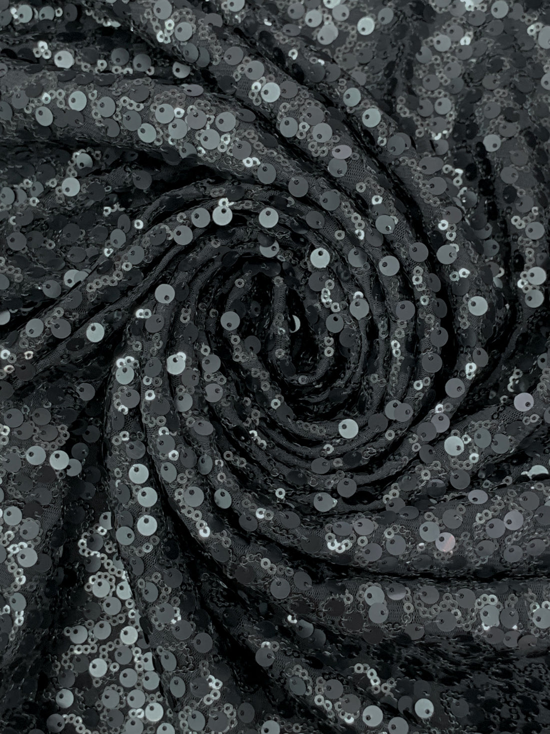 Dark River Gray 100% Nylon Mini & Flip Sequins On Mesh Knit 50W