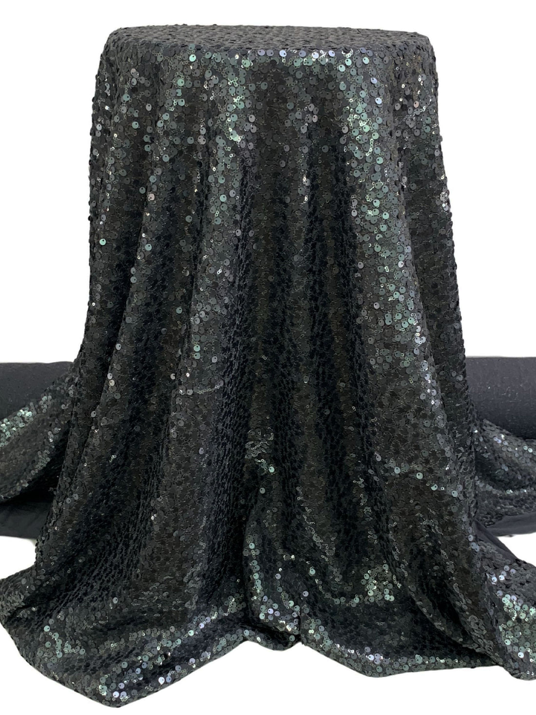 Dark River Gray 100% Nylon Mini & Flip Sequins On Mesh Knit 50W