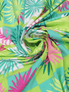 Lime Green/Bubblegum/Seafoam Green/Multi Organic Cotton/Lycra Floral Geometric Print Jersey Knit - NY Designer - 62W