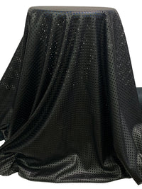 Black Polyurethane/Lycra Laser Cut Grid Leather-Look Knit 57W