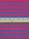 Raspberry Pink/Deep Cerulean Cotton/Polyester Horizontal Stripe Interlock Knit 64W